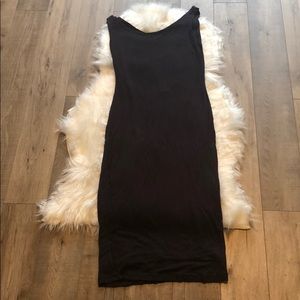 black dress thick straps, knee length